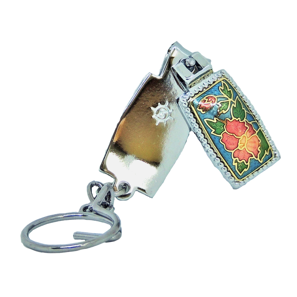 enamel rectangle-shaped nail clipper key chain